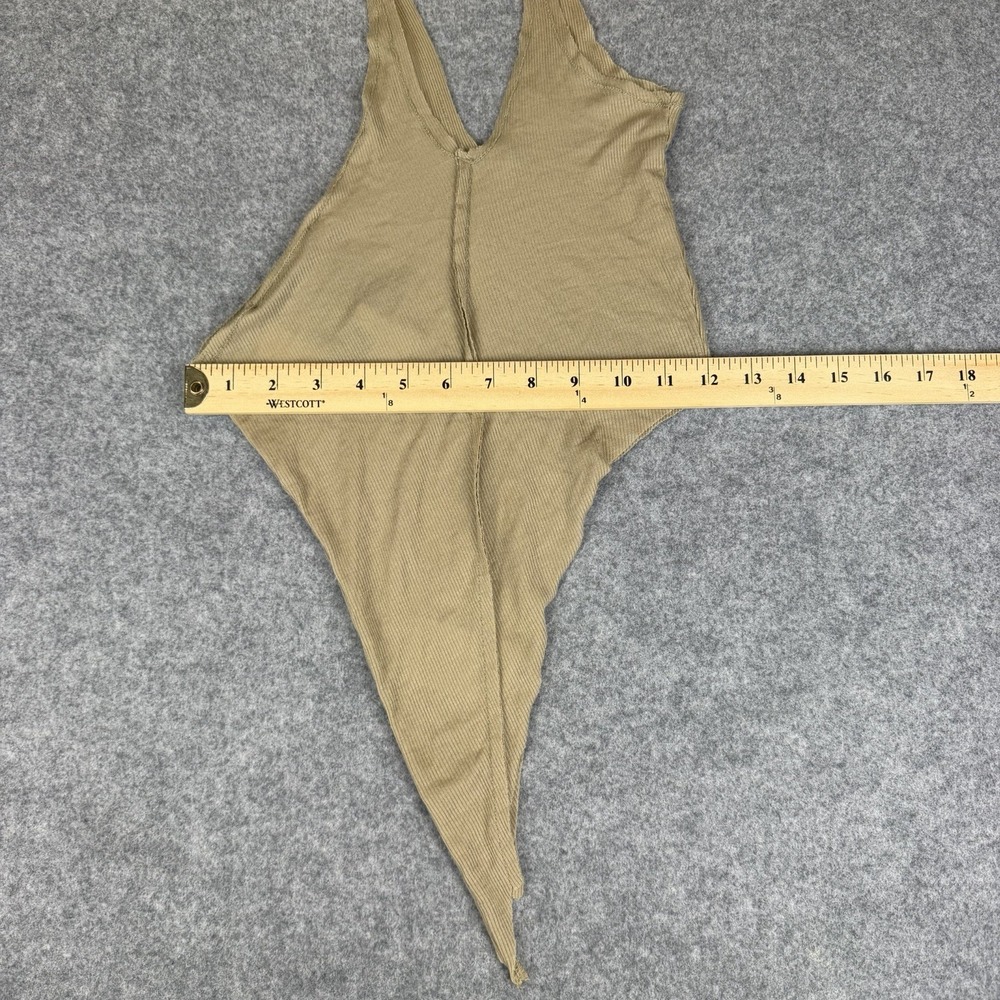 Sami Miro Vintage Asymmetric Tank Top S NWT Taupe Tencel Eco Rib Made In USA Tee - Picture 6 of 8